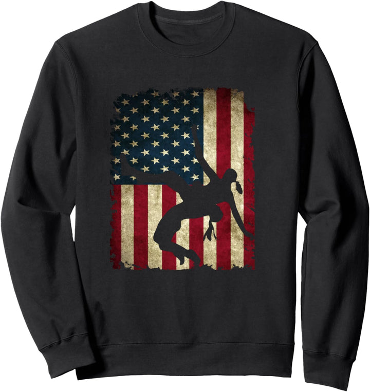 Mädchen Wrestling American Flag Weiblich Wrestlerin Sweatshirt
