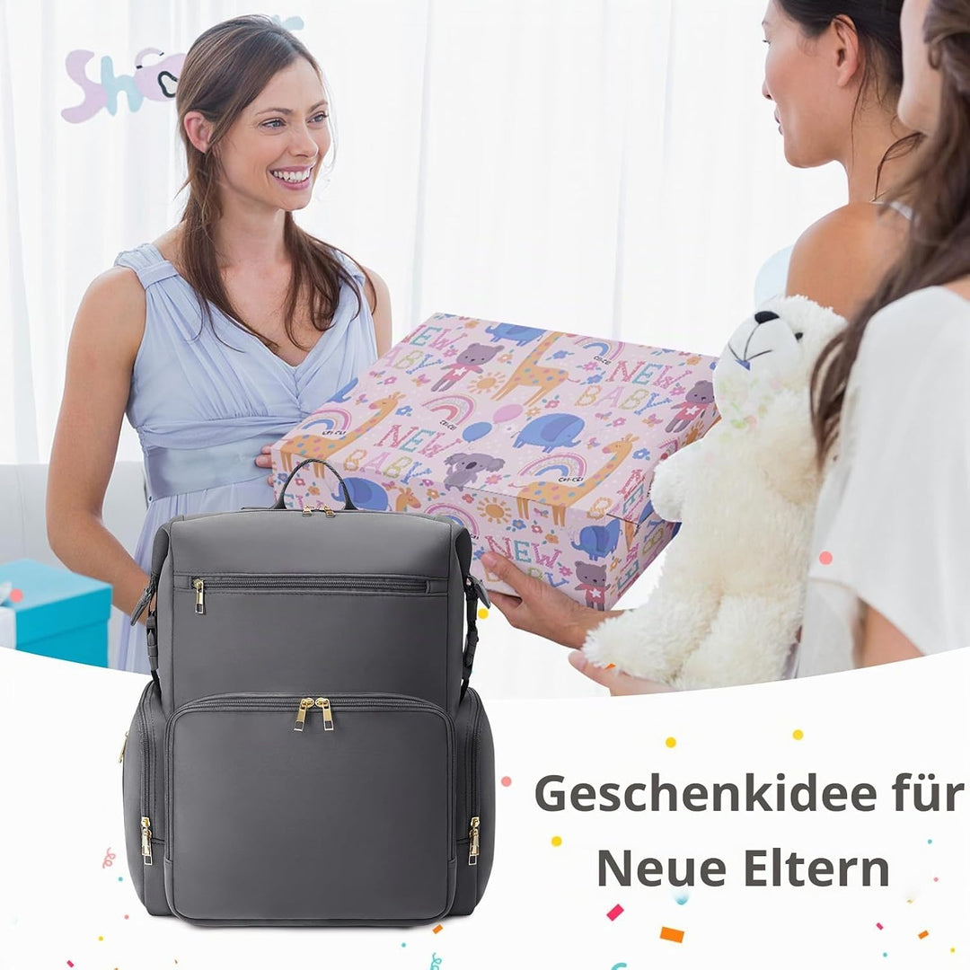 CEI-CEI Neopren Wickelrucksack Grosse Wickeltasche für Neugeborene, wasserdichter Reise-Rucksack für