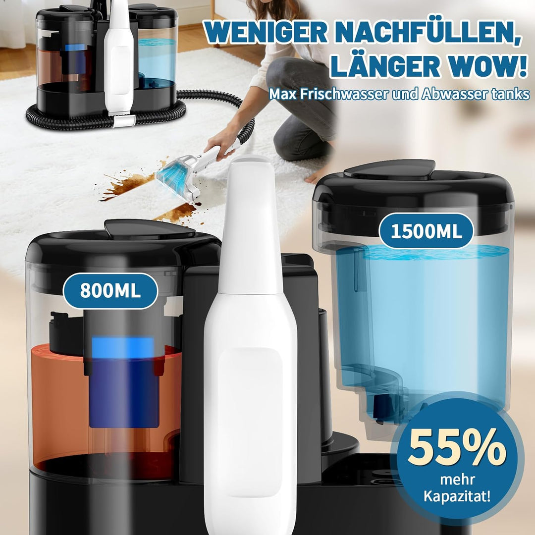 Polsterreiniger Gerät Nasssauger Waschsauger 600W 17kPa Teppichreiniger Wischsauger Polstermöbel Car
