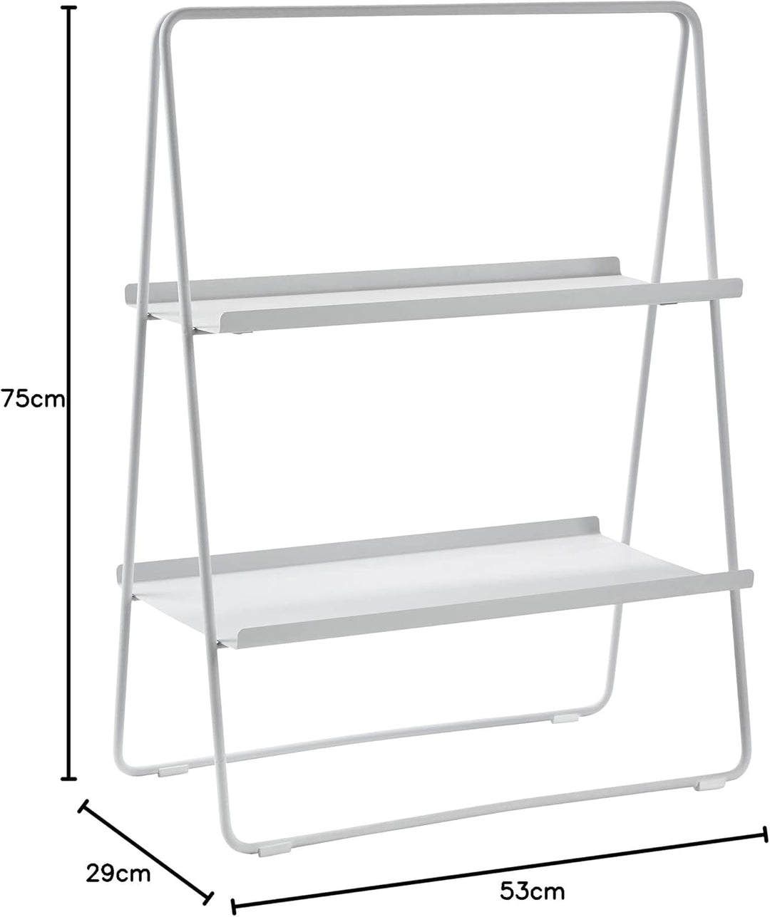Zone Denmark A-Table Regal, Standregal aus Metall, 53 x 29 x 75 cm, Weiches Grau 75cm Soft Grey, 75c