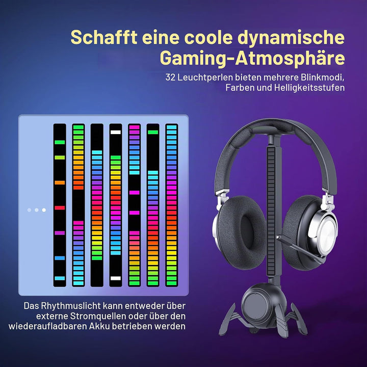 KIWIFOTOS Schreibtisch-Kopfhörer-Aufhänger, Kopfhörerständer Spider Design Headset Halter mit RGB Li
