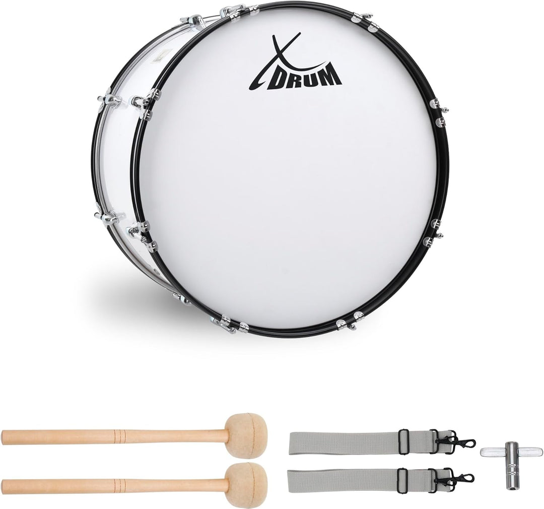 XDrum MBD-220 Marsch Bass Trommel, Fussball Pauke 20" x 12" (6,5 kg, 4 Ösen, Spannschrauben, inkl. P