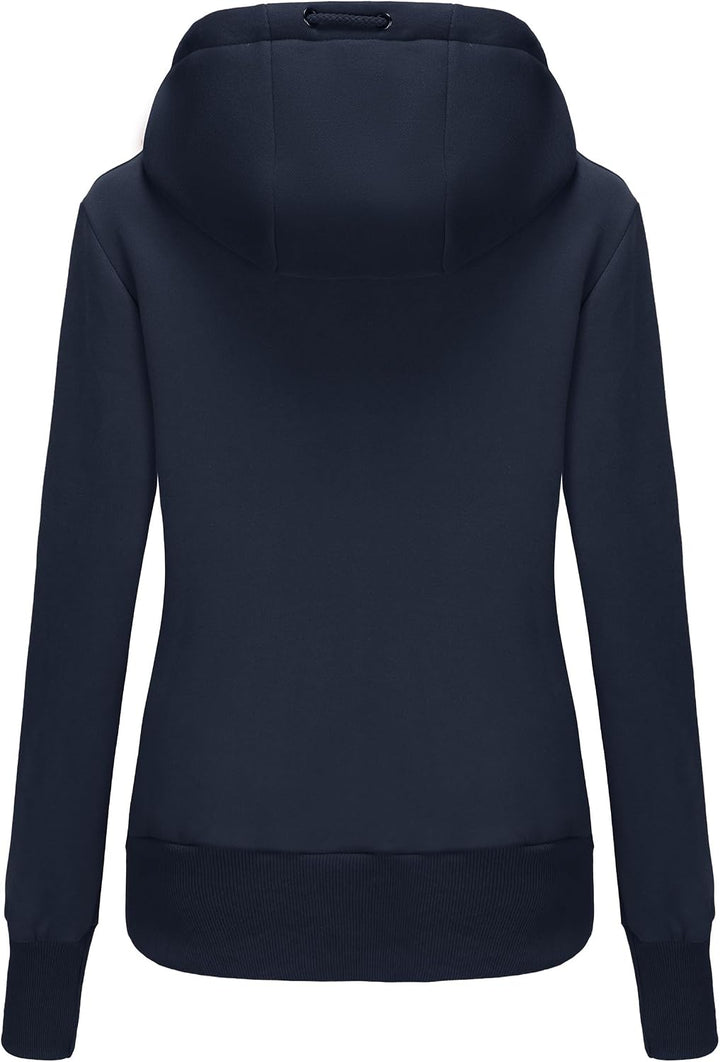 TrendiMax Damen Sweatjacke Kapuzenpullover Zip Hoodie Jacke mit Kapuze Winter Sweatshirt Kapuzenjack