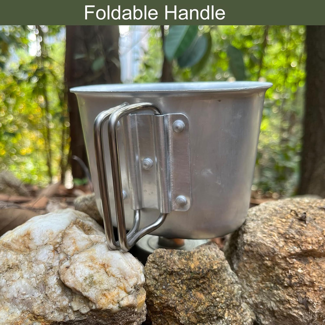 BeGrit Feldflaschenbecher Tragbar 1L Militär Überleben Trinkflasche Camping Wasserflasche mit Alumin