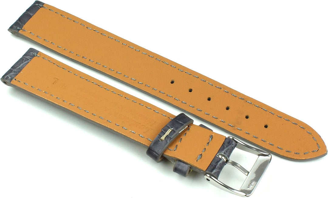 18mm XL Echt Alligator Klassik handgemacht in Deutschland Uhrenarmband Grau