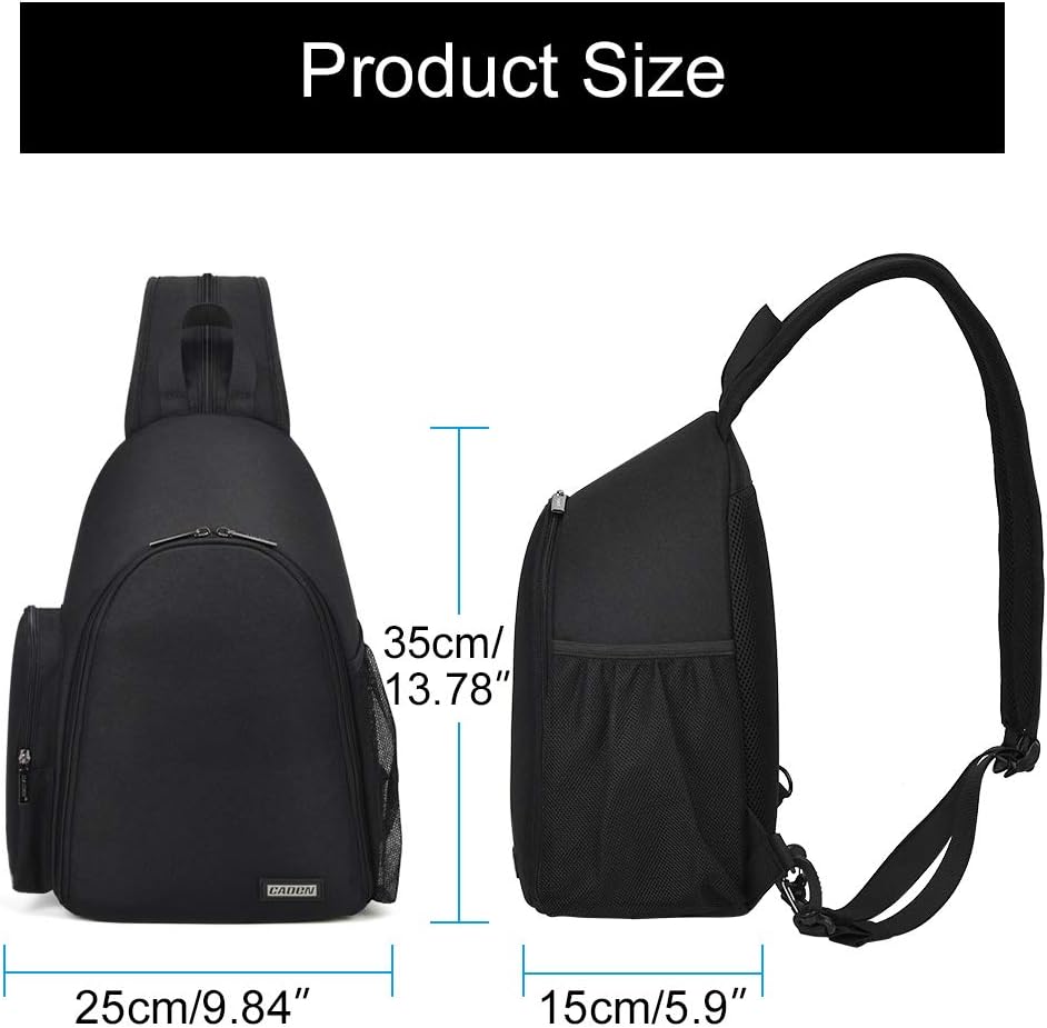 CADeN Kameratasche Sling Backpack, Kameratasche Rucksack mit Stativhalterung für DSLR/SLR spiegellos