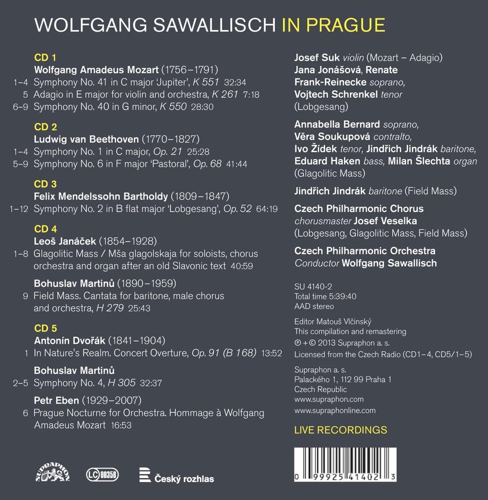 Wolfgang Sawallisch in Prague, Audio-CD