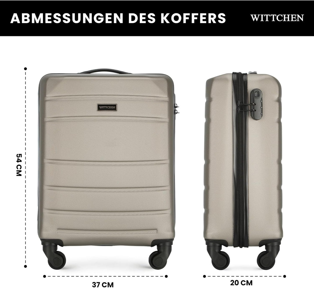 WITTCHEN Globe Line Reisekoffer Handgepäck Kabinengepäck Trolley Hartschale aus ABS mit 4 Rollen Zah