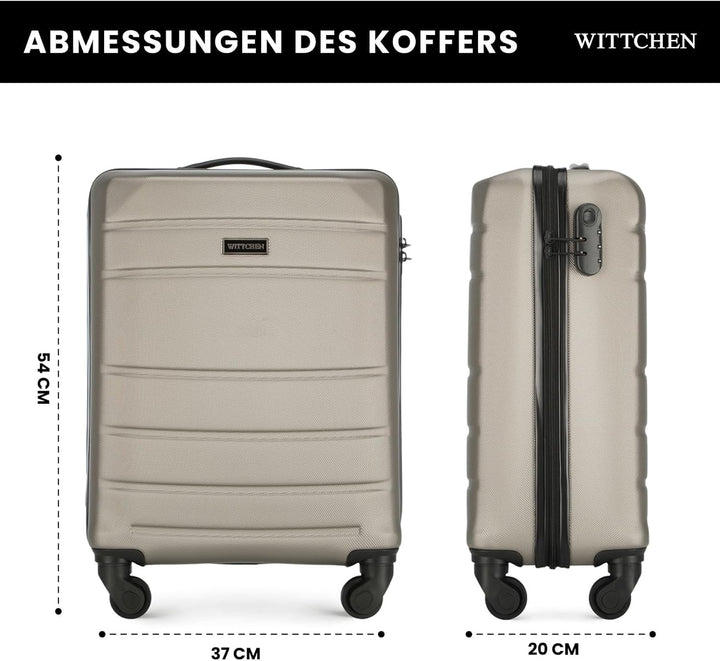 WITTCHEN Globe Line Reisekoffer Handgepäck Kabinengepäck Trolley Hartschale aus ABS mit 4 Rollen Zah