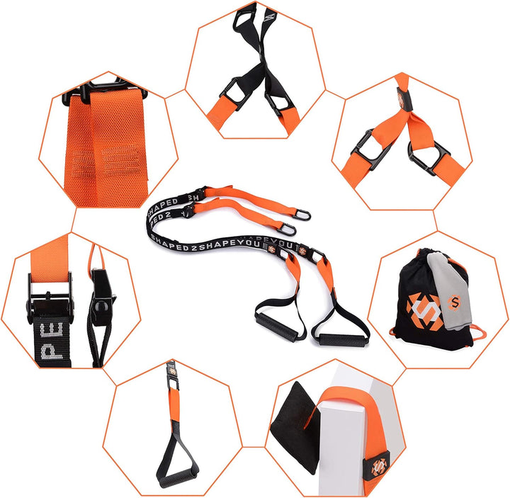 Septagon Sports® Premium Sling Trainer Set V.2021 Suspension Trainer mit Handtuch, Rucksackbeutel un