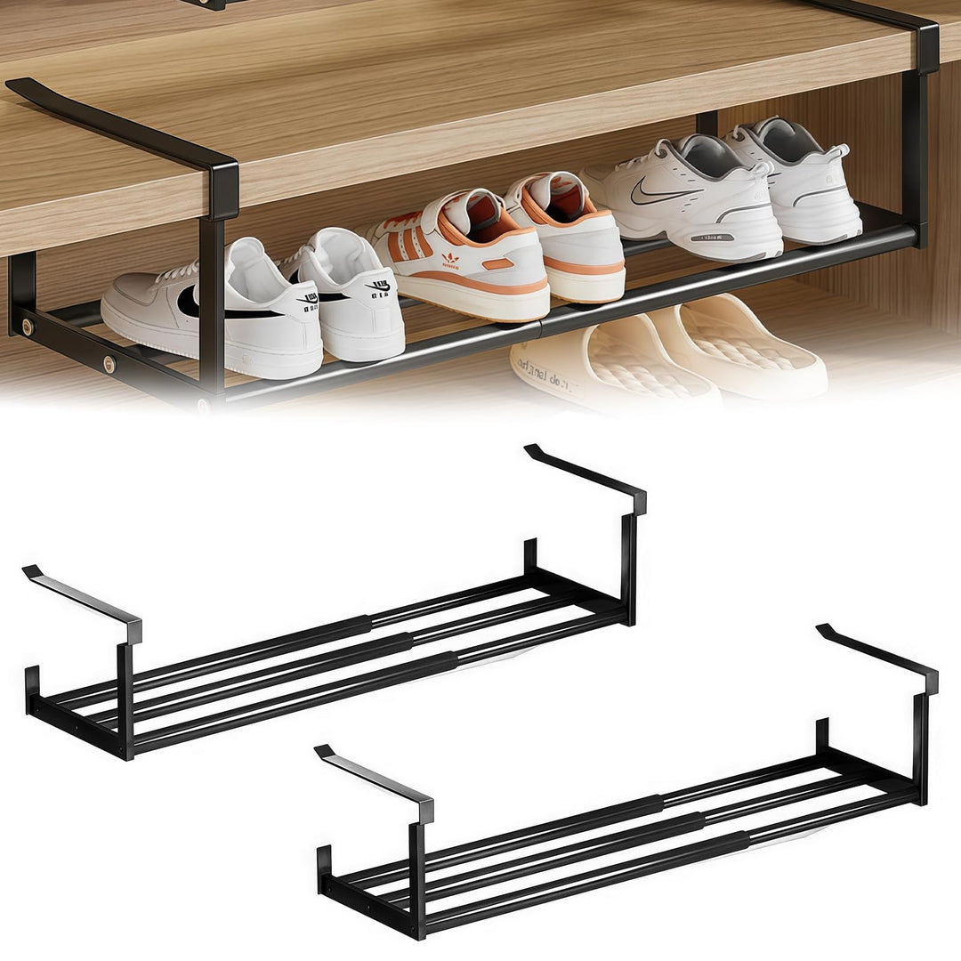 2 Stück Verstellbares Regal Unter Dem Schrank Schuhstapler: Erweiterbarer 40-70cm Ausziehbarer Schuh