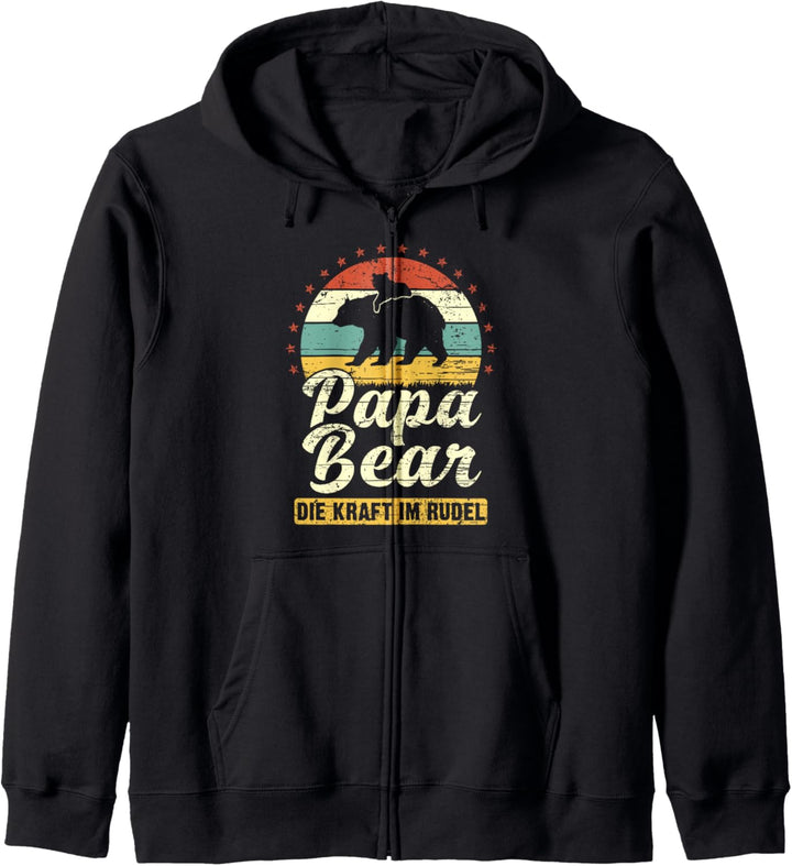 Papa Bear, 1 Bären-Welpe, Papa 1 Kind, Vatertag, Bär Kapuzenjacke