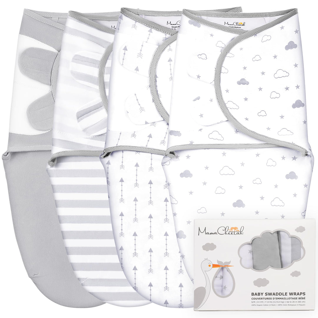 Mama Cheetah Baby Swaddle Sack, Bio-Baumwolle Swaddle Decke, verstellbare Swaddle Schlafsäcke, einfa