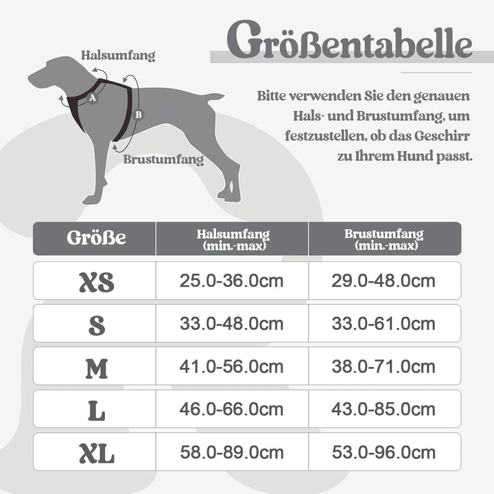 rabbitgoo Hundegeschirr Mittelgrosse Hunde, Anti Zug Geschirr mit Kontrolle, No Pull Verstellbar Hun