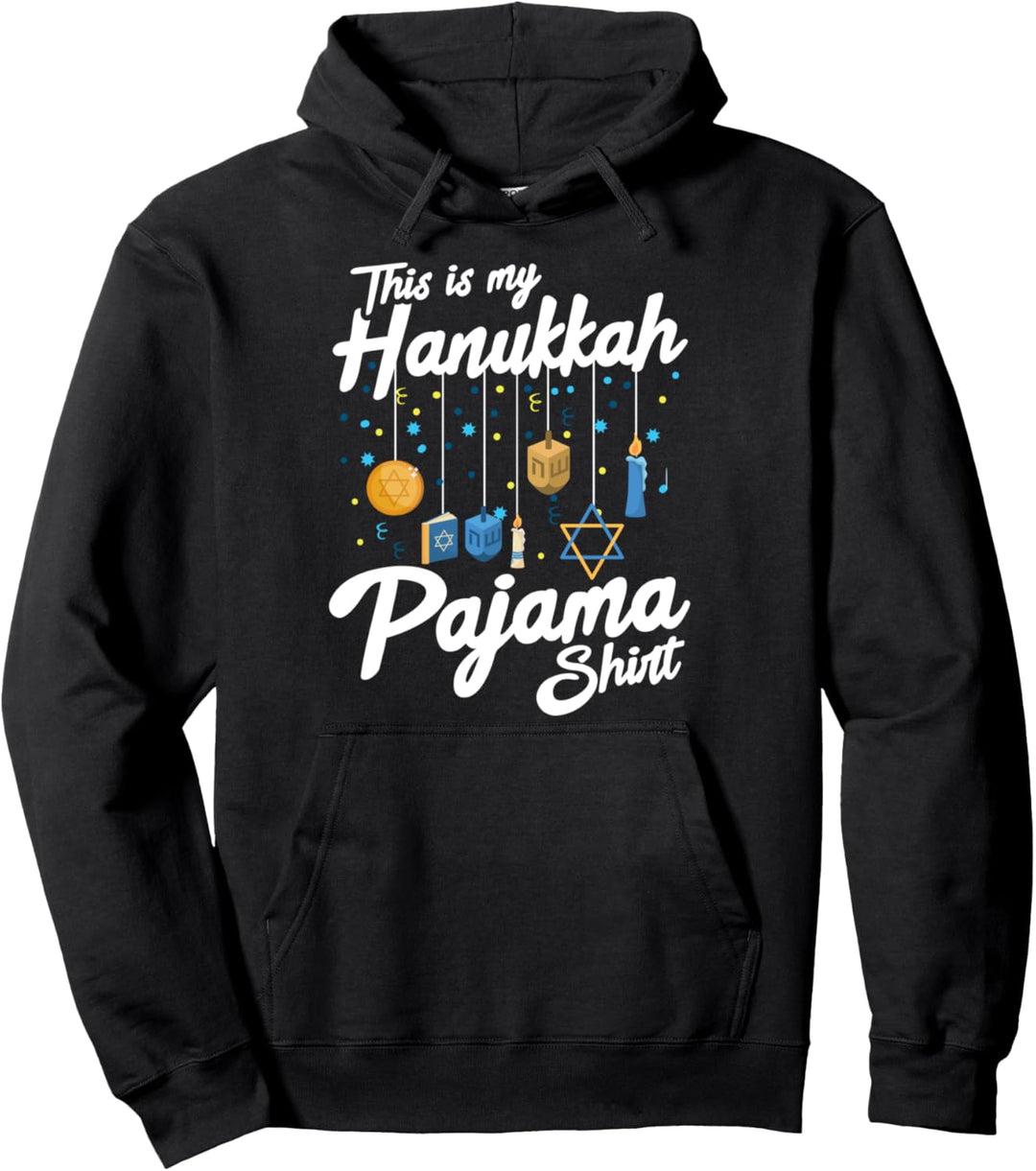 Hanukkah Pajama Dreidel Toy Boys Girls Jewish Christmas Pullover Hoodie