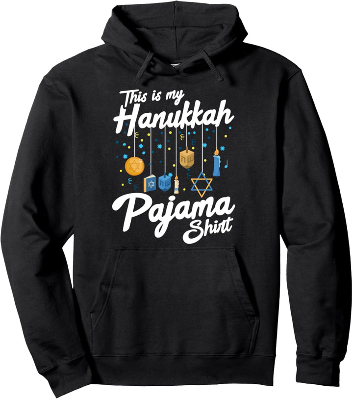 Hanukkah Pajama Dreidel Toy Boys Girls Jewish Christmas Pullover Hoodie