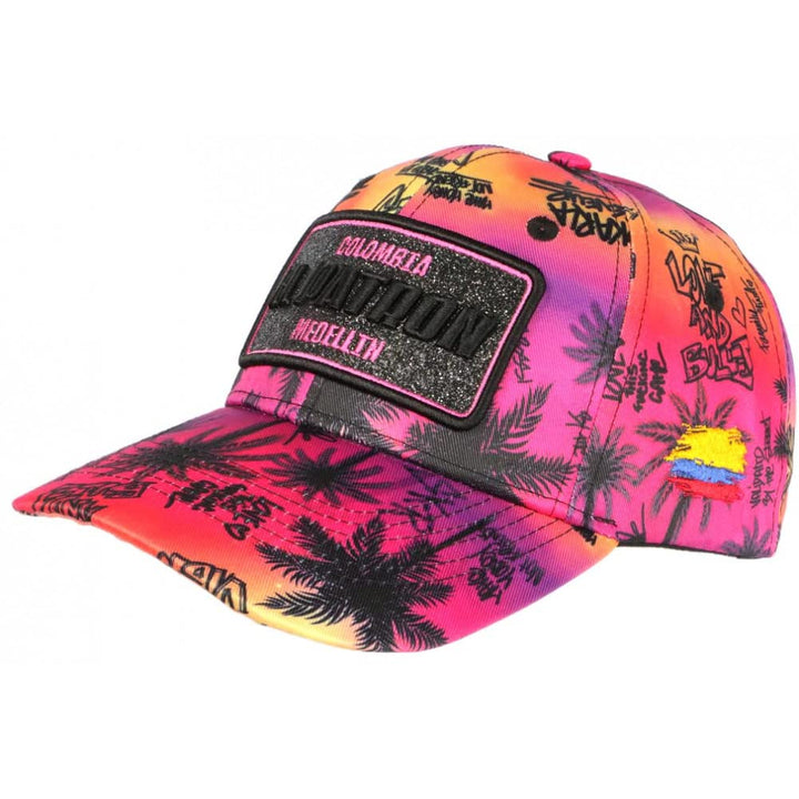 SKR El Patron Cap Orange und Rosa, visuell, tropisch, Streetwear, Baseball – Grösse: Einheitsgrösse