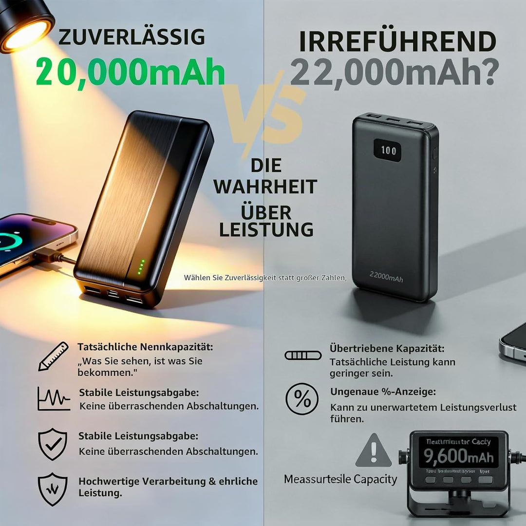 Ahigh 20000mAh Akku für Beheizte Weste, 5V 2A Externe Akku Powerbank für Heizweste, Jacke, Hose, Man