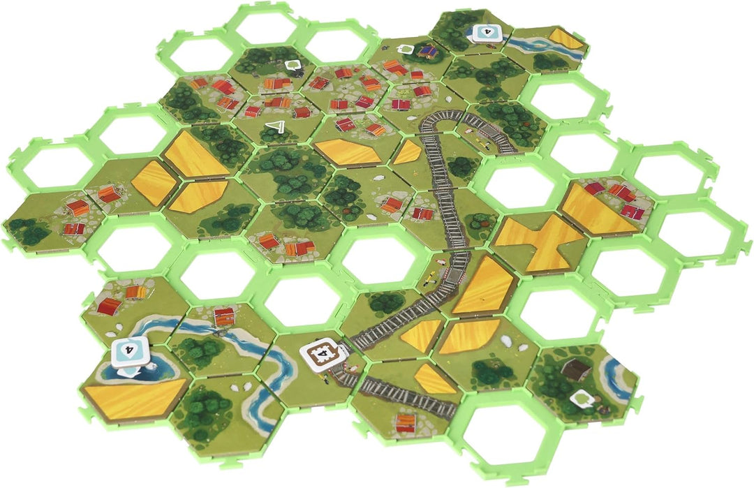 Feldherr 7er Set Plättchen Halter kompatibel mit Dorfromantik: Das Brettspiel Weiss, Weiss