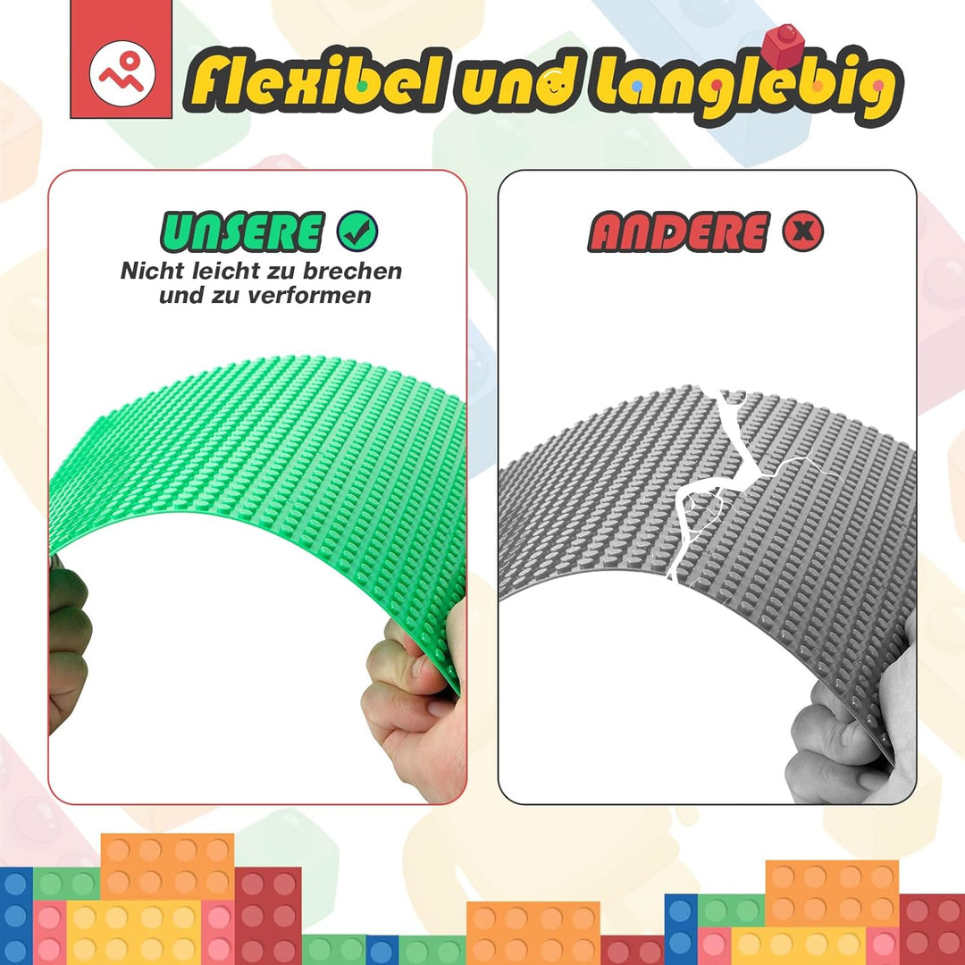 HUIZDQ 8 Stück Klassische Grundplatten für Bauklötze, 100% kompatibel mit Allen grossen Marken, mit