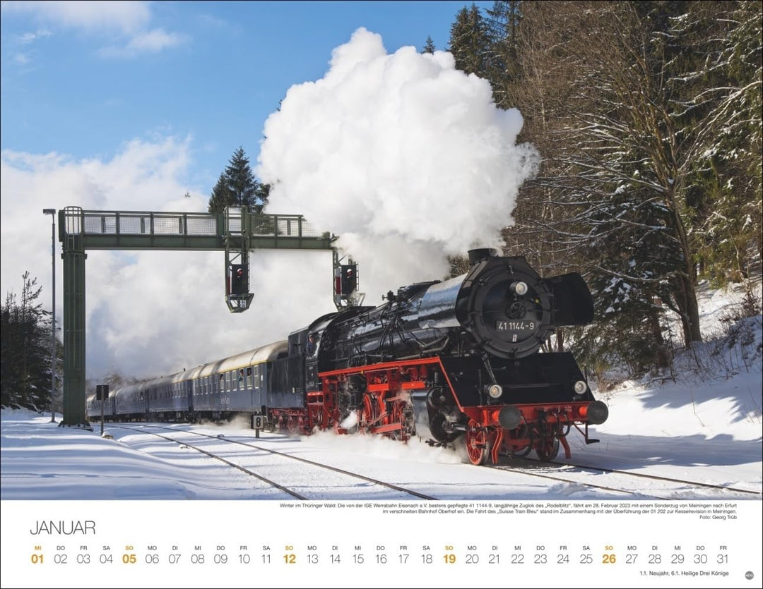 Feurige Dampfloks Posterkalender 2025: Besonderer Wandkalender mit 12 traumhaften Fotos von kraftvol