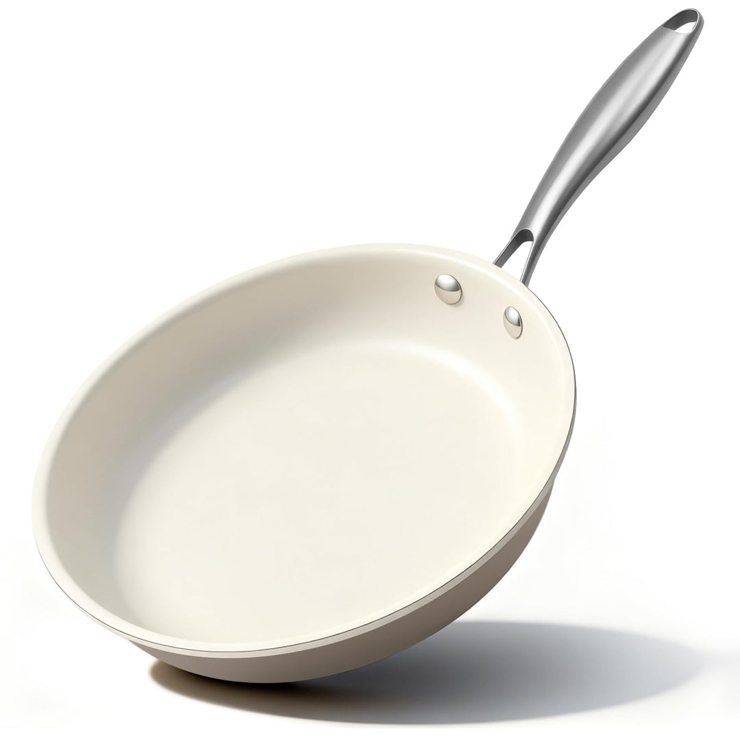 24cm Keramik Bratpfanne Antihaft - PFAS-, PFOA- & PTFE-frei, Induktionseignet, Ofenfest & Spülmaschi