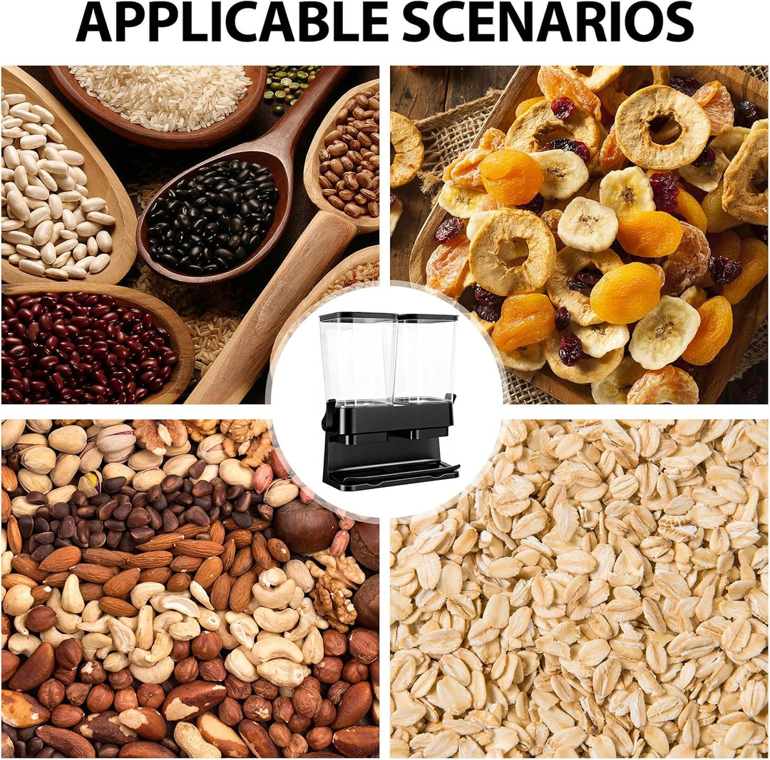 Müslispender 2er Pack, Doppelte 3L Luftdichte Müsli-Speicherkiste, Grosse Kapazität Cereal Dispenser