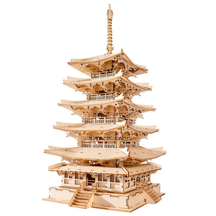 Rolife 3D Puzzle Holz Modellbau Fünfstöckige Pagode Turm für Erwachsene Teenager DIY Modellbausatz E