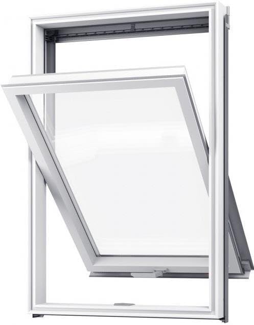 BAUBAY 66x118 cm Dachfenster aus Kunststoff | Fenster mit 2-fach Verglasung | inkl. Eindeckrahmen fü