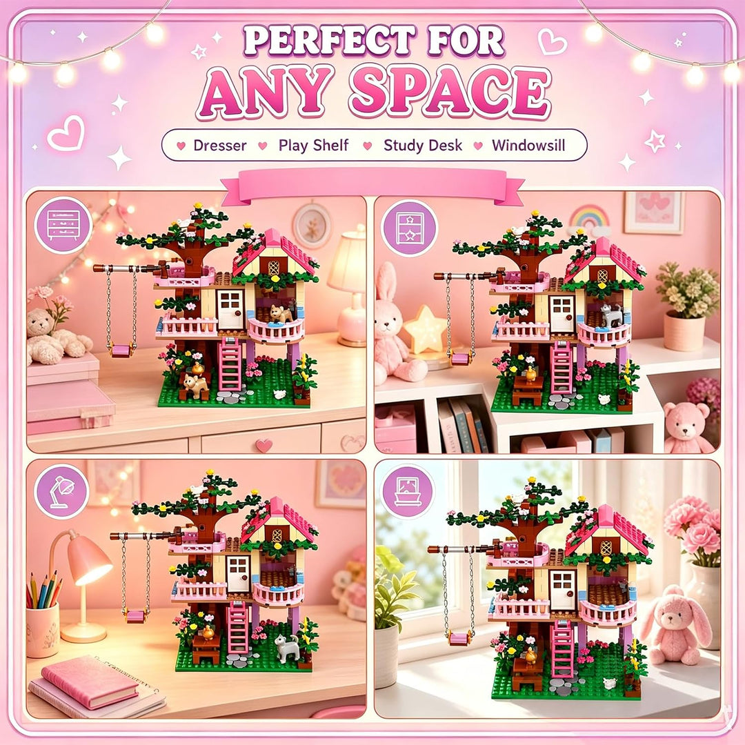 CSNRHG Dream Tree House Friends Bauset 504 Teile Konstruktionsspielzeug Geschenke für Erwachsene, Dr