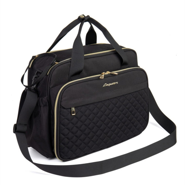 LEQUEEN Baby-Wickeltasche, Wickeltasche, Umhängetasche, Wickeltasche für Mütter und Väter, Schwarz,