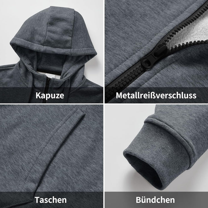 W JIANWANG Trainingsanzug Herren Hoodie Baumwolle Jogginganzug Herren Athletisch Komfortabel Tracksu