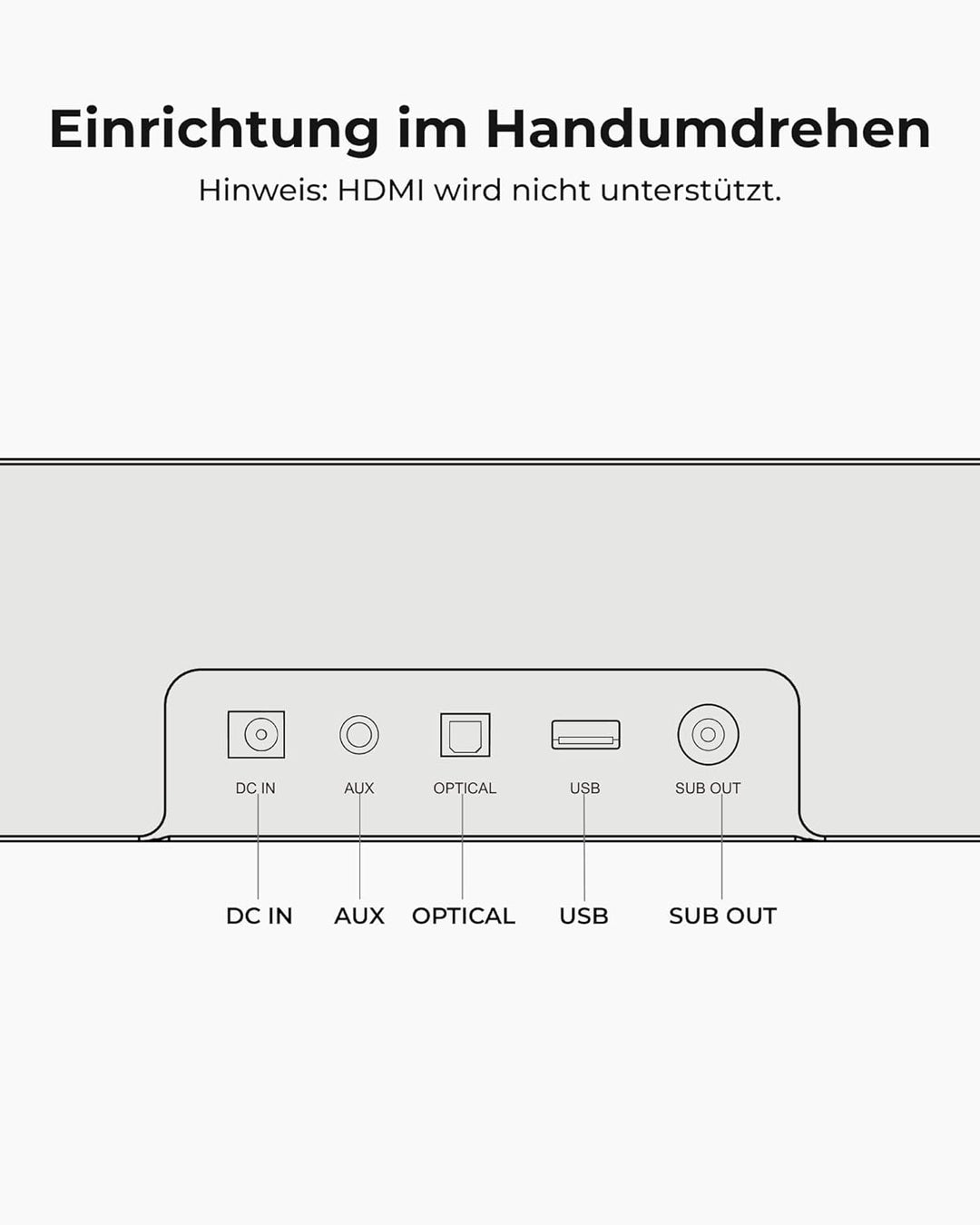 ULTIMEA 2.1 Soundbar für TV Geräte mit integriertem Subwoofer, APP-Steuerung, 132W All-in-One PC Sou
