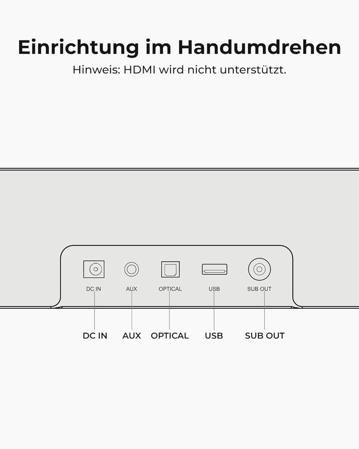 ULTIMEA 2.1 Soundbar für TV Geräte mit integriertem Subwoofer, APP-Steuerung, 132W All-in-One PC Sou