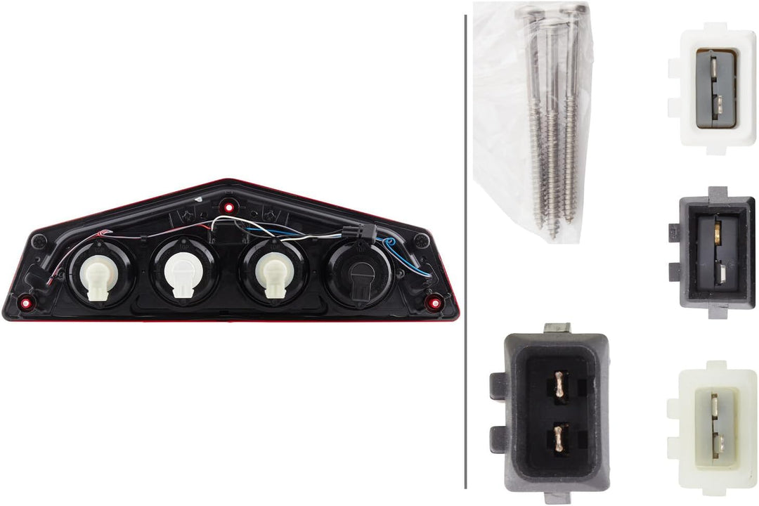 HELLA - Heckleuchte - Caraluna X - Hybrid - 12V - Einbau/geschraubt - Lichtscheibenfarbe: rot/glaskl