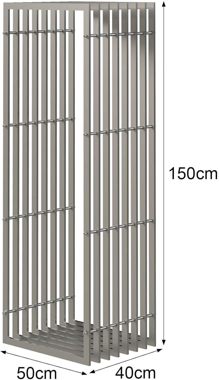 DanDiBo Kaminholzregal Innen Metall Edelstahl Kaminholzständer 96429 150 cm Holzkorb Kaminholzhalter