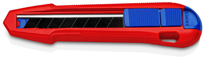 KNIPEX CutiX® Universalmesser, mit Stabilisierungsschiene, Klingenverriegelung, 18 mm Abbrechklinge,