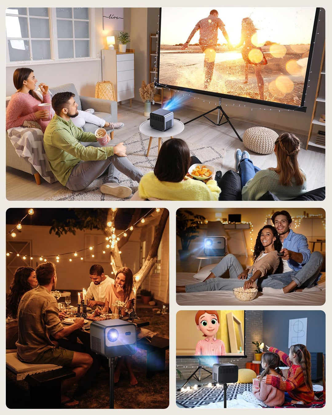 SUREWHEEL SW30 Beamer 4K AutoFokus Video Projektor 20000 Lumen 5G WiFi Blu 1080P Trapezkorrektur/Zoo