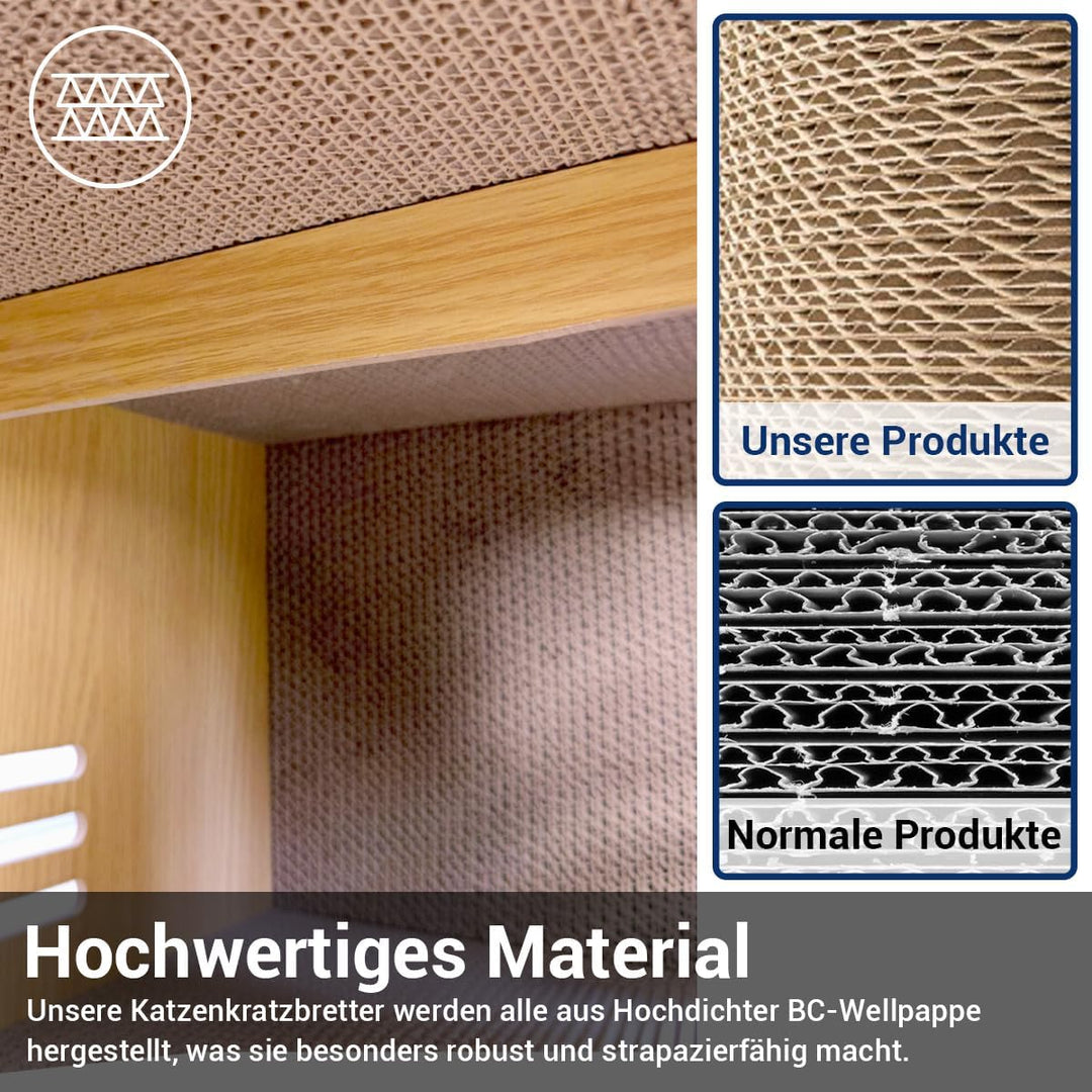 Katzenhöhle mit Kratzbrett, XXL Katzenhaus Indoor aus Pappe, Kratzpappe für Katzen, Kratzpad Lounge,