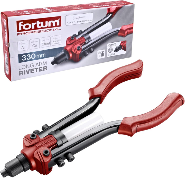 Fortum Hand-Nietzange für Blindnieten I Blindnietzange für 2,4-6,4 mm Nieten aus Alu, Messing, Stahl