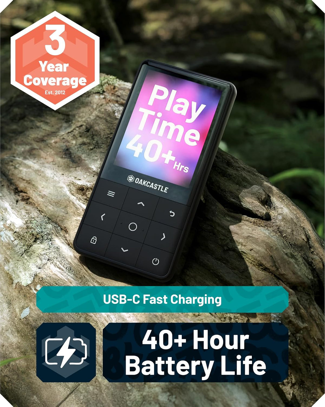 MP3-Player mit Bluetooth | MP3-Player mit 16 GB internem Speicher, erweiterbar auf 128 GB | Schnelll