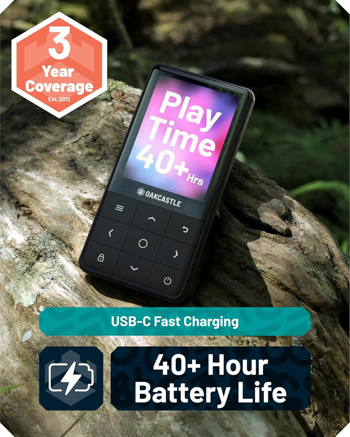 MP3-Player mit Bluetooth | MP3-Player mit 16 GB internem Speicher, erweiterbar auf 128 GB | Schnelll