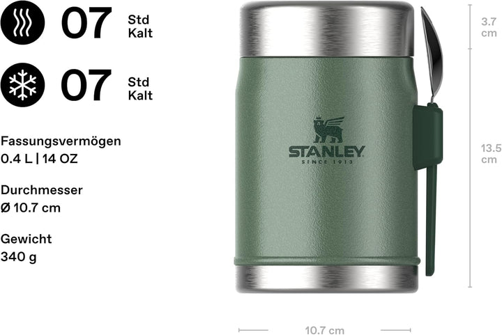 Stanley Classic Legendary Thermobehälter für Essen mit Spork 400 ml - Hält 7 Stunden Heiss oder Kalt