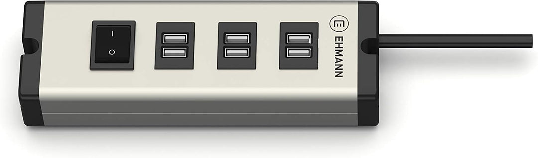 EHMANN 0601x09032033 USB Multilader 6-Port 6,3 A, 3m Zuleitung, zum Laden von Smartphone, Tablet, us
