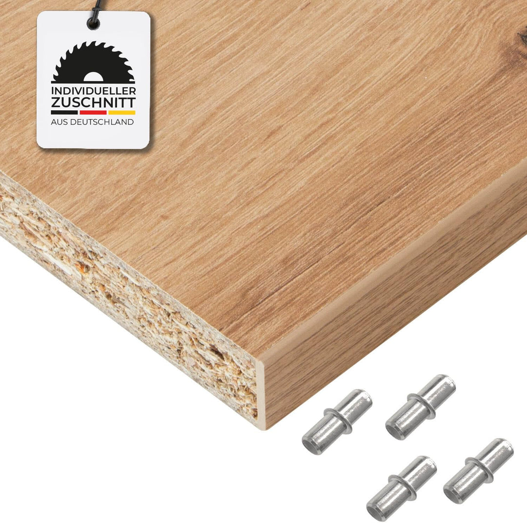 Einlegeboden, Regalboden nach Mass - 1,9 cm Starke Spanplatte, melaminbeschichtet, einseitige ABS-Ka