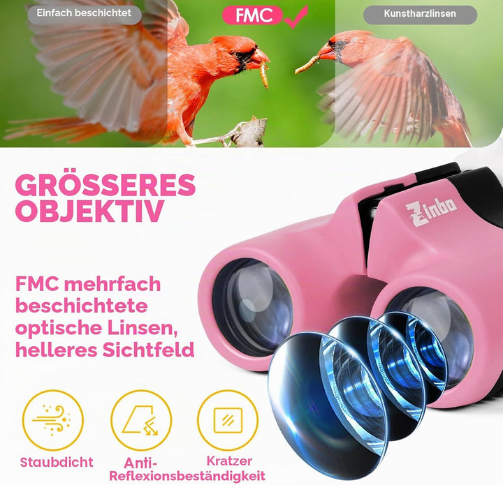 Fernglas für Kinder, Spielzeug für 3–12 Jahre alte Mädchen und Jungen, Vogelbeobachtung, Wandern, 4,