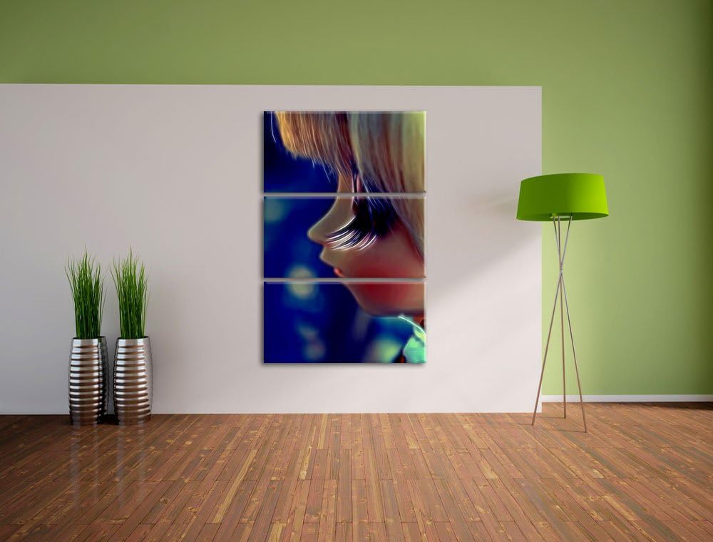 Pullip-Püppchen mit sehr langen Wimpern NewArt 3-Teiler Leinwandbild 120x80 Bild auf Leinwand, XXL r