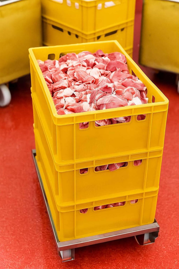 BURI 3x Fleischkiste E2 Fleischerkiste Gelb 60x40x20cm Metzgerkiste Lagerkisten Stapelkisten | Eurob