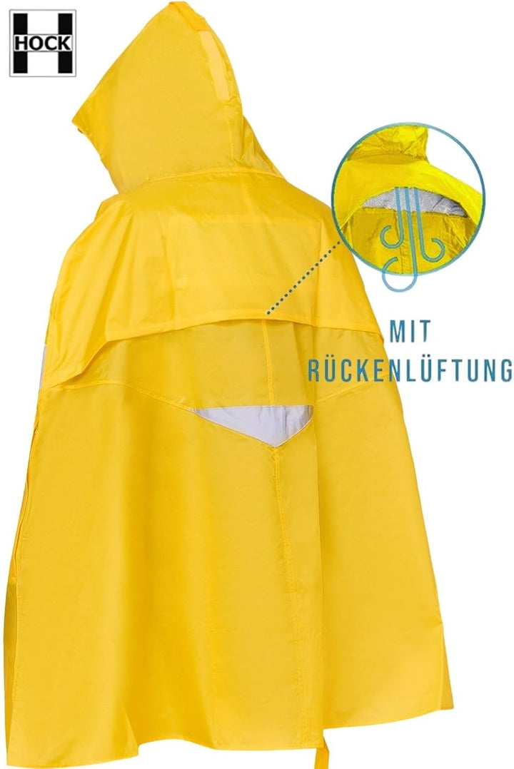 HOCK Premium Fahrrad Regenponcho 'Super Praktiko' mit Lüftung und seitlicher Armöffnung - 100,0% Was