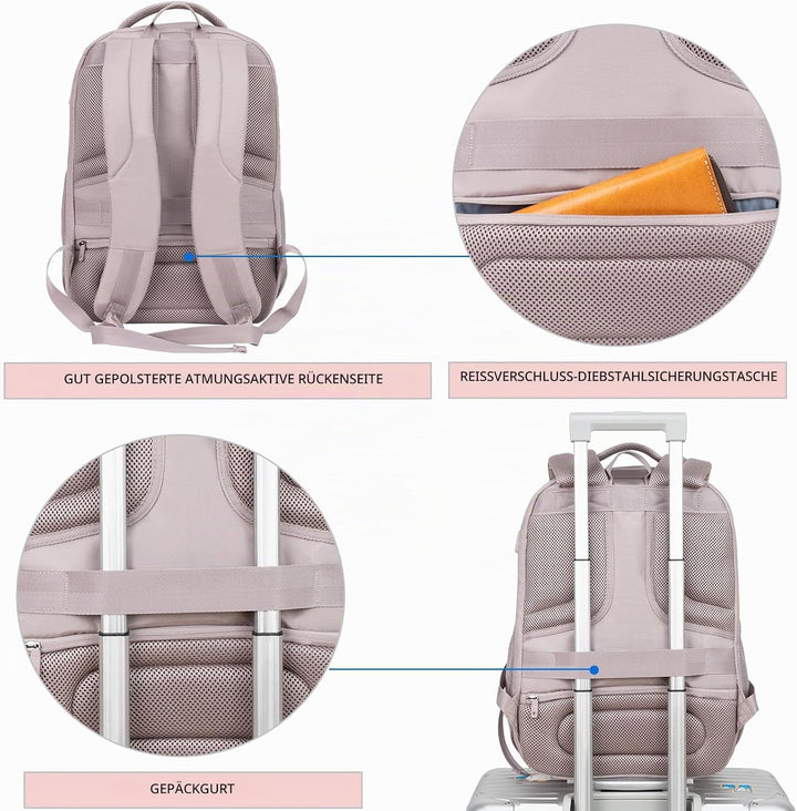 KROSER Laptop Rucksack 17,3'' Business Rucksack Schulrucksack Grosser Wasserdicht Taschen Reise Back
